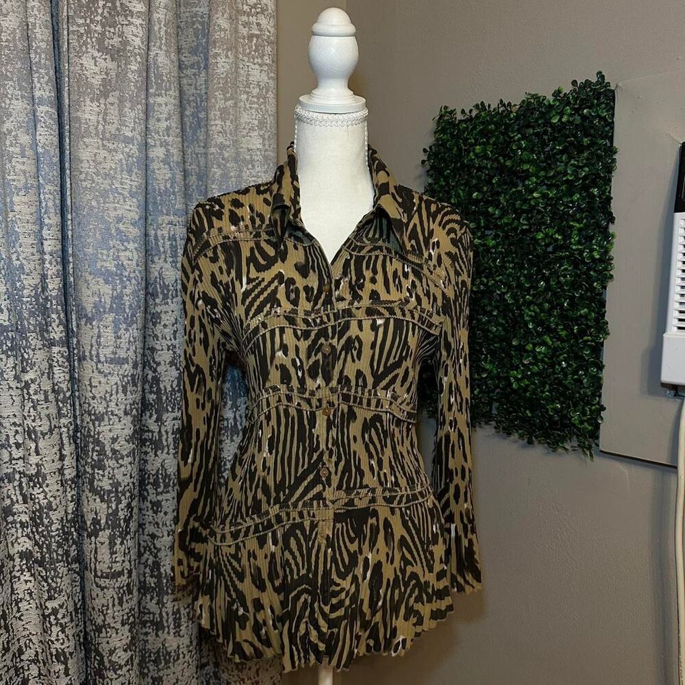 Essentials by milano Animal Print Blouse